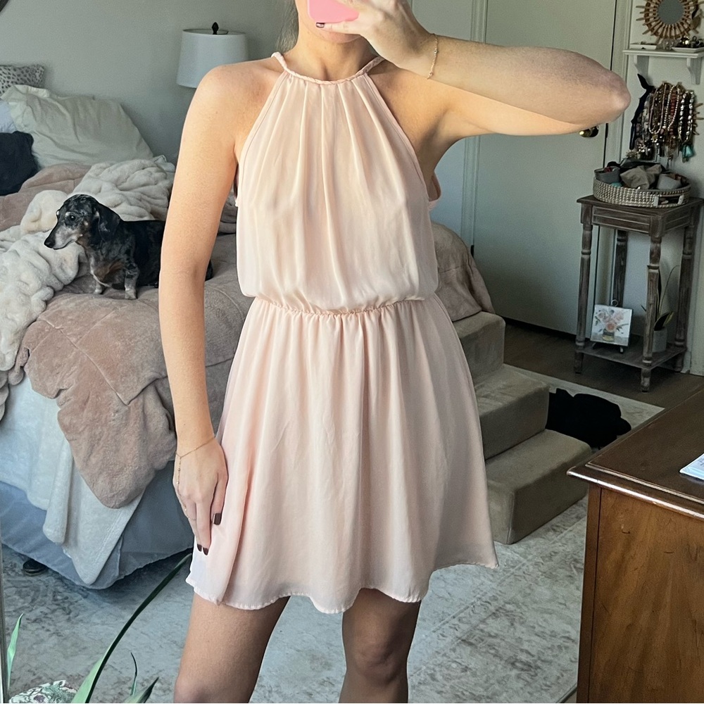 Tobi Blush Halter Mini Dress